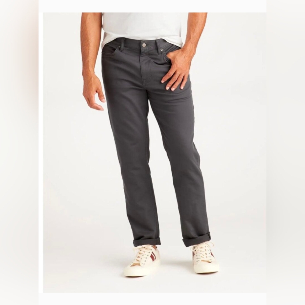 Quince Men's Comfort Stretch Traveler 5-Pocket Pants sz 36x30 Charcoal Gray Slim